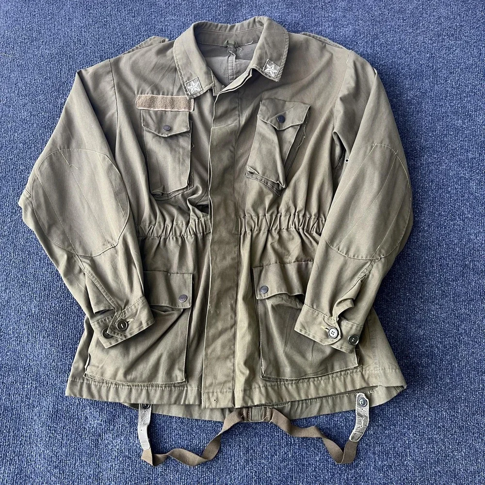 Vintage Military Field Jacket Mens Medium Large‎ OD Green Paratrooper Smock